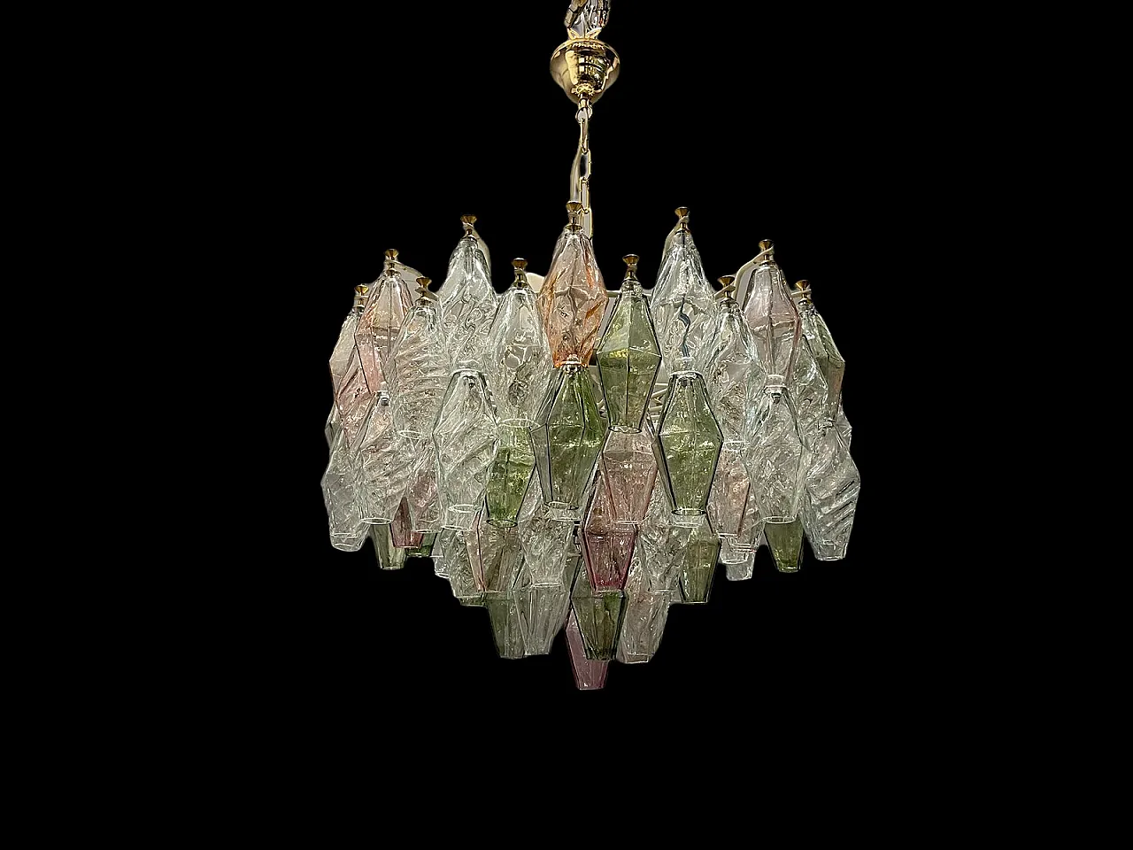 Poligoni style chandelier in Murano glass, Italy, 1980s 9
