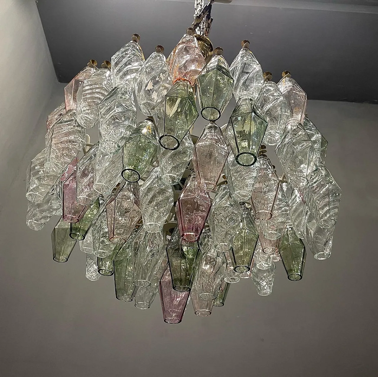 Poligoni style chandelier in Murano glass, Italy, 1980s 10