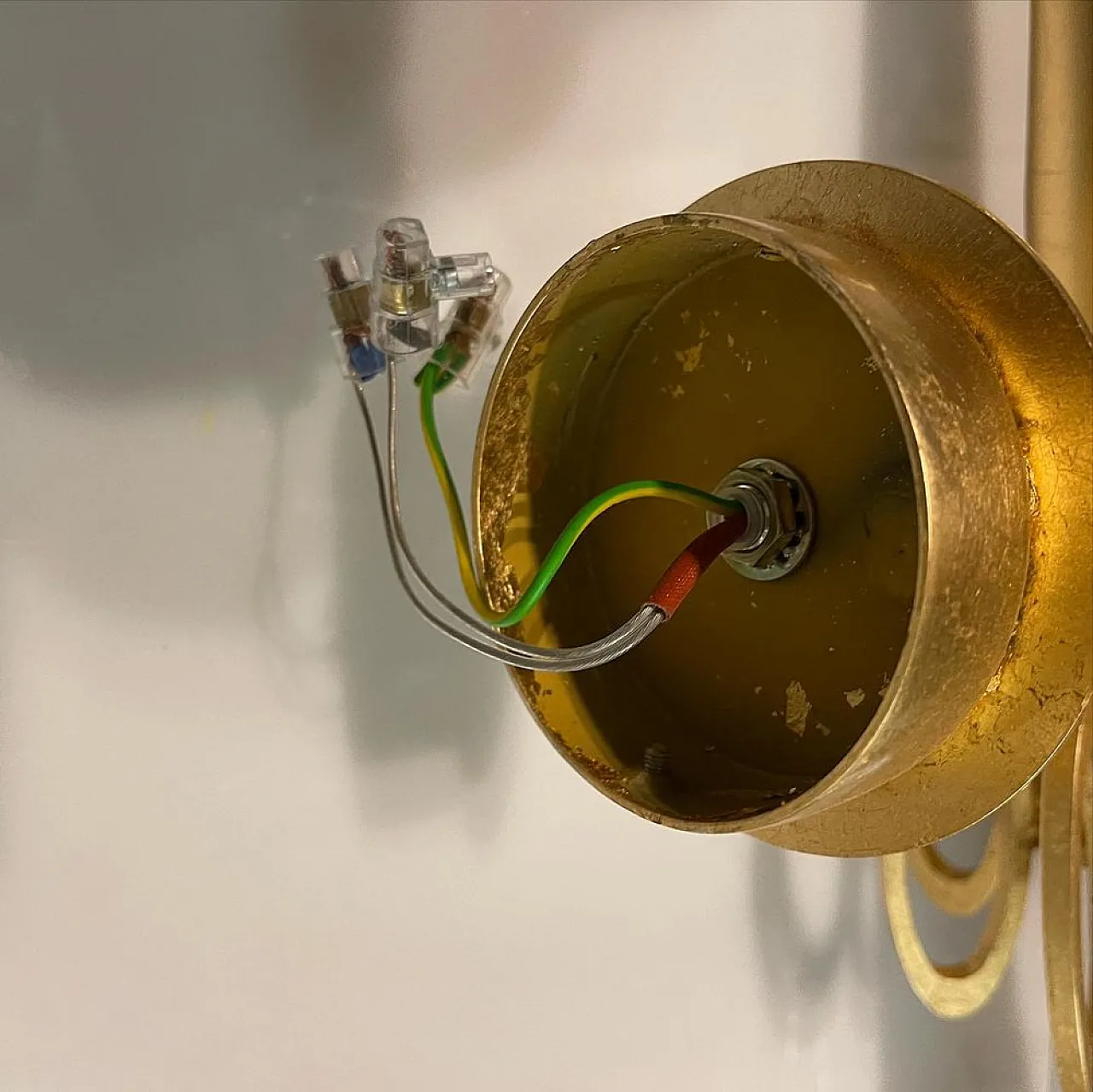 3 golden Murano glass sconces, 90s 7