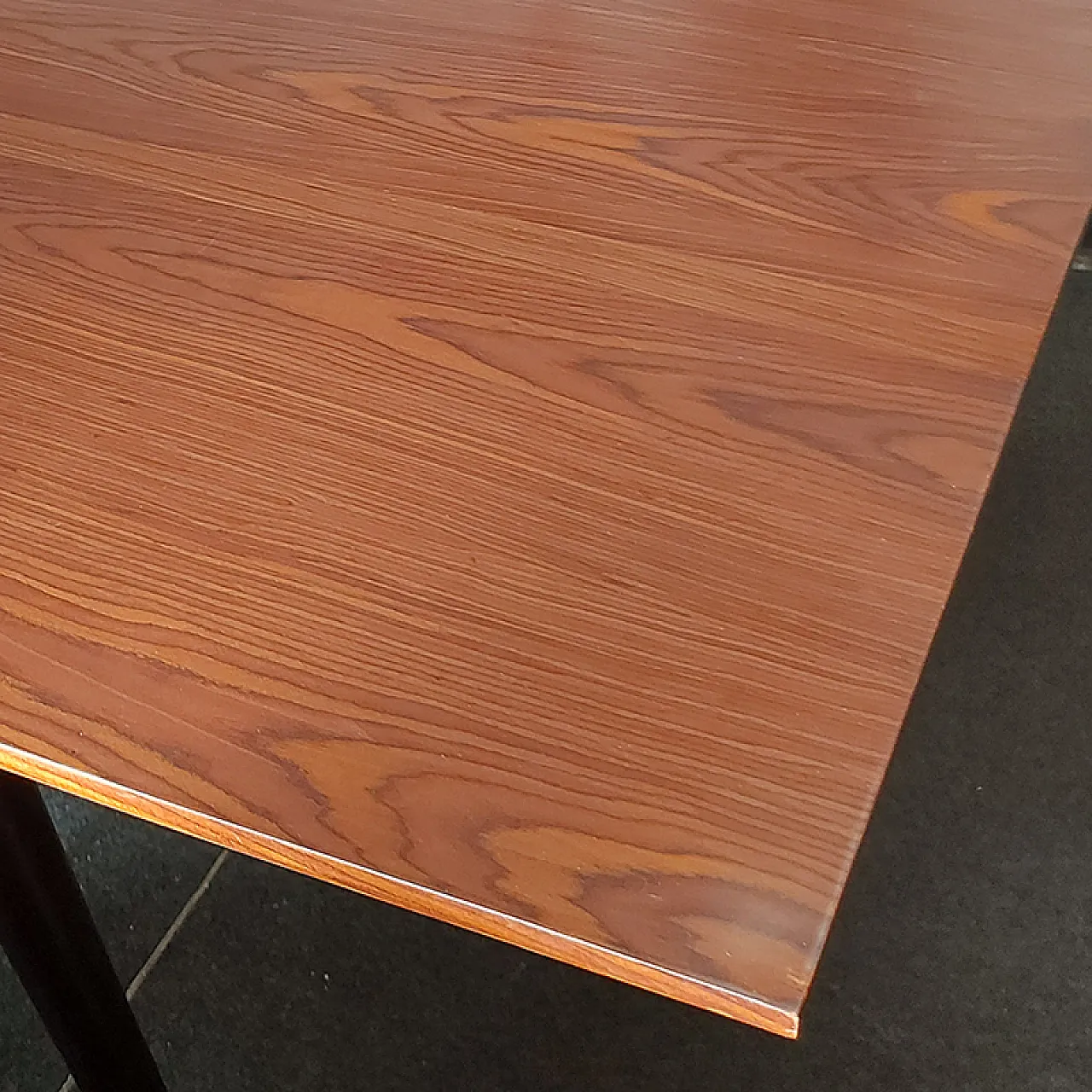 Rosewood table with black lacquered legs, 1980s 11