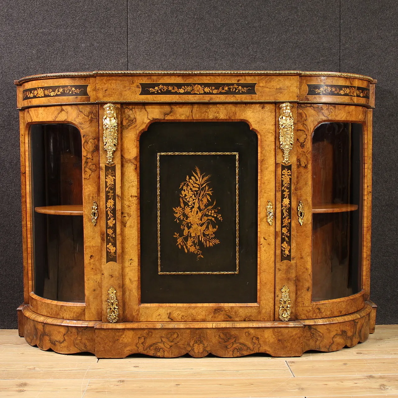 Credenza inglese intarsiata, '900 3