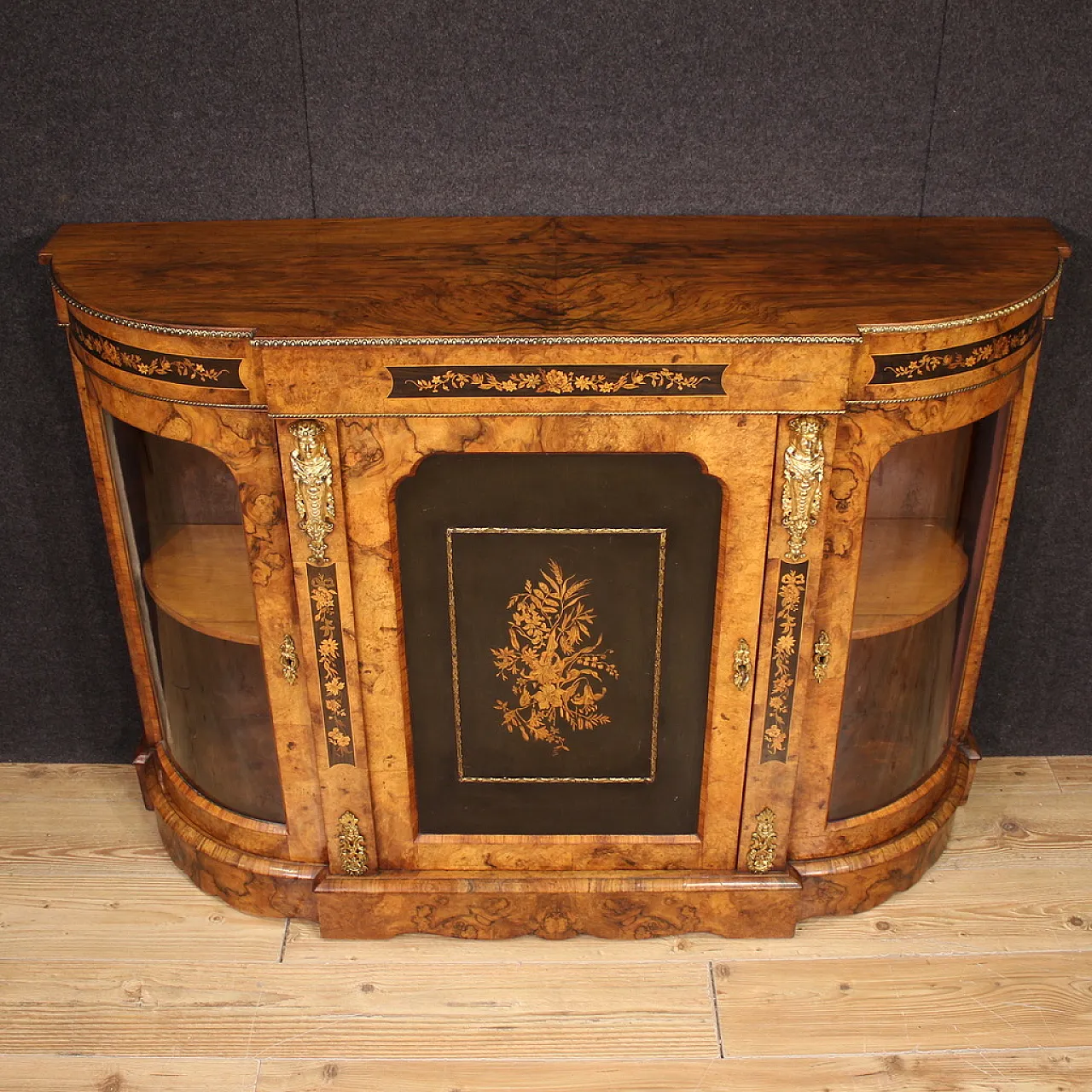 Credenza inglese intarsiata, '900 8