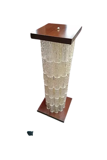 Lampada da terra in vetro acrilico con doppia illuminazione tubolare sfaccettata, anni '60