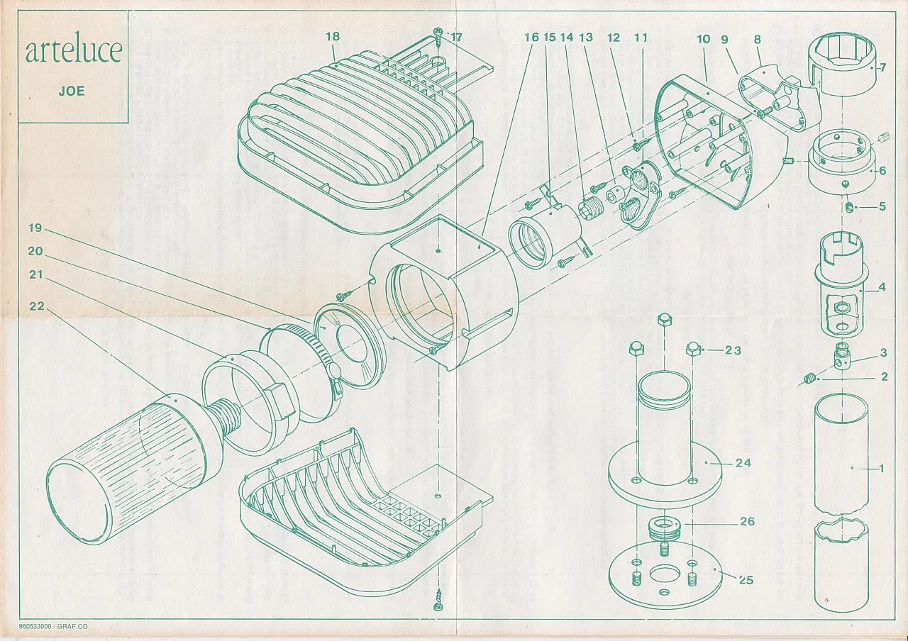 Spotlight mod. Joe by Arteluce, 1980s 7