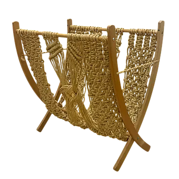 Portariviste Mid-Century in macramè di ÚLUV, anni '60