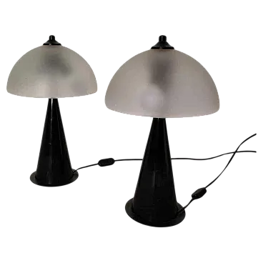 Coppia di lampade in vetro di Murano by Vistosi, Italia, anni '80