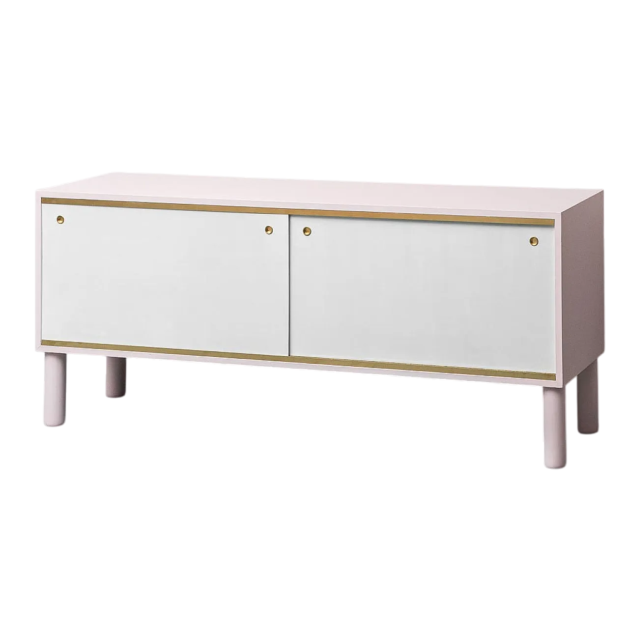 Sideboard sideboard cabinet in pink and white wood, 1960s 10