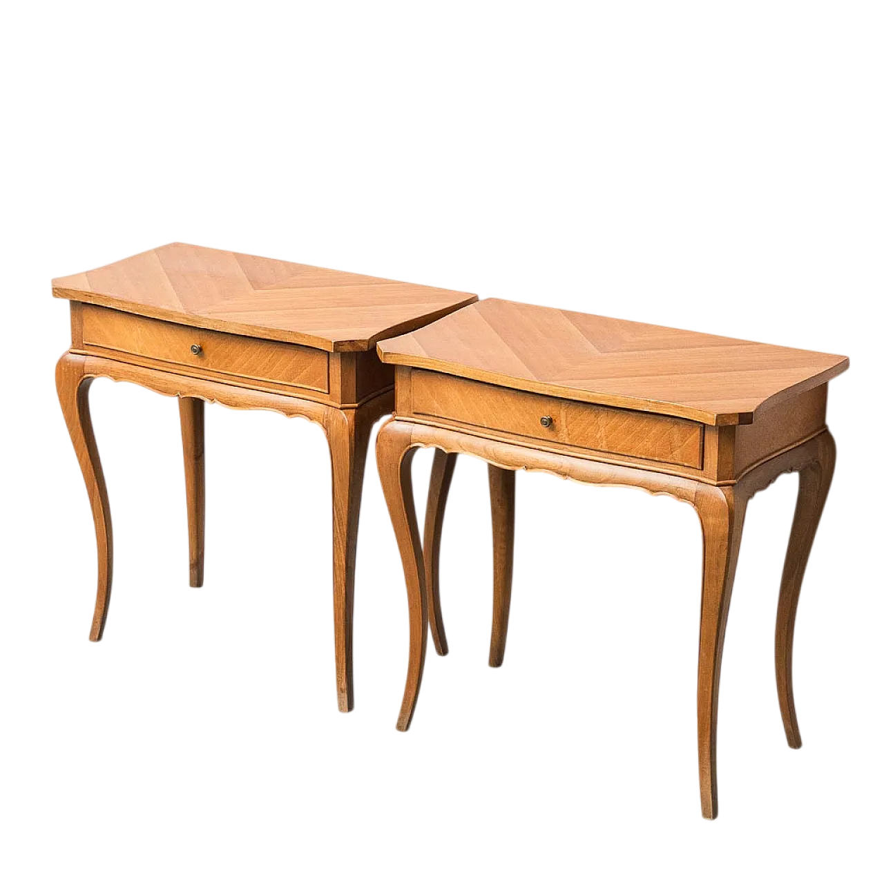 Pair of wooden bedside tables, 1950s 10