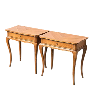Pair of wooden bedside tables, 1950s