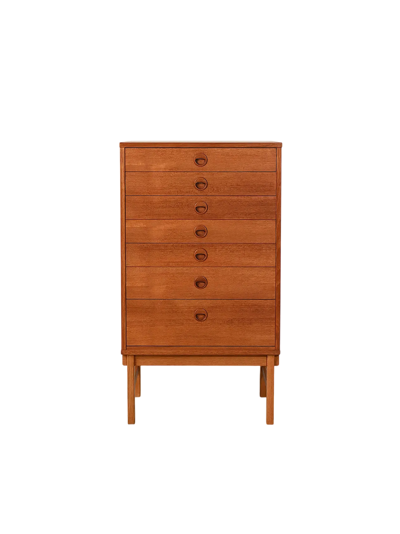 Scandinavian teak chest of drawers with six drawers, 1960s 12