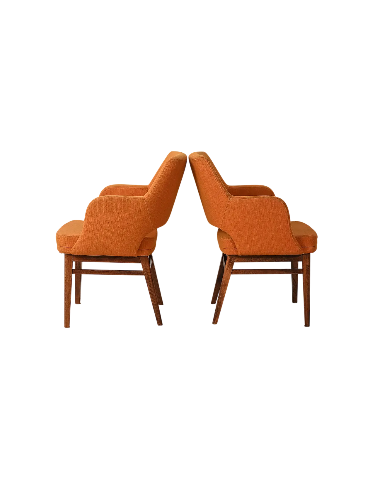 Pair of orange Oslosund armchairs by Kinnarps, 1950s 11