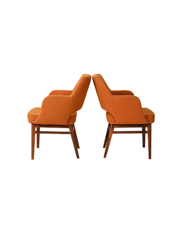 Pair of orange Oslosund armchairs by Kinnarps, 1950s