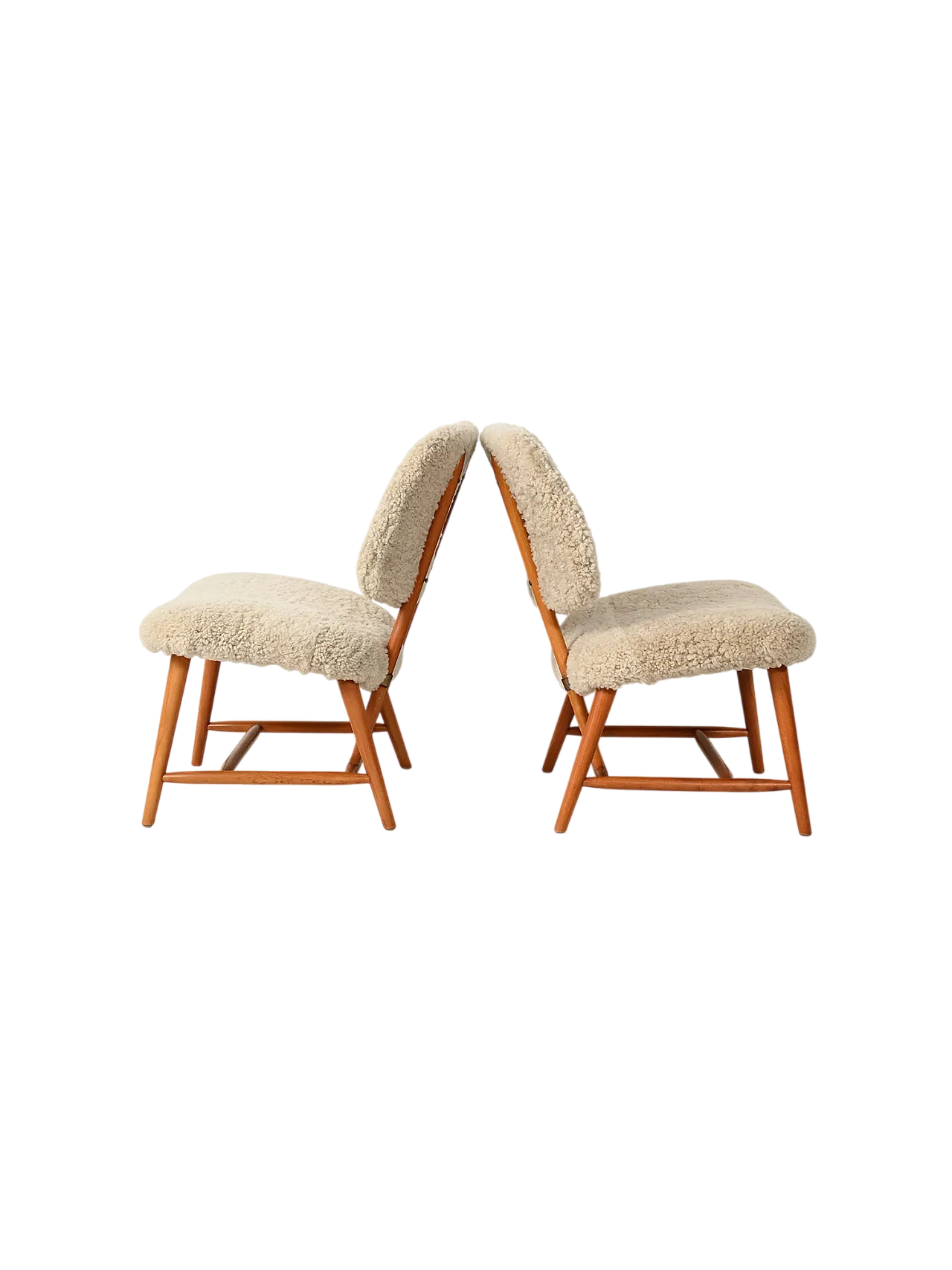 Coppia di poltroncine Te-Ve di Alf Svensson, anni '50 10