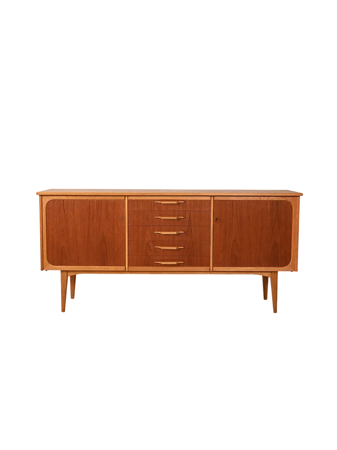 Sideboard scandinavo in teak e rovere 13