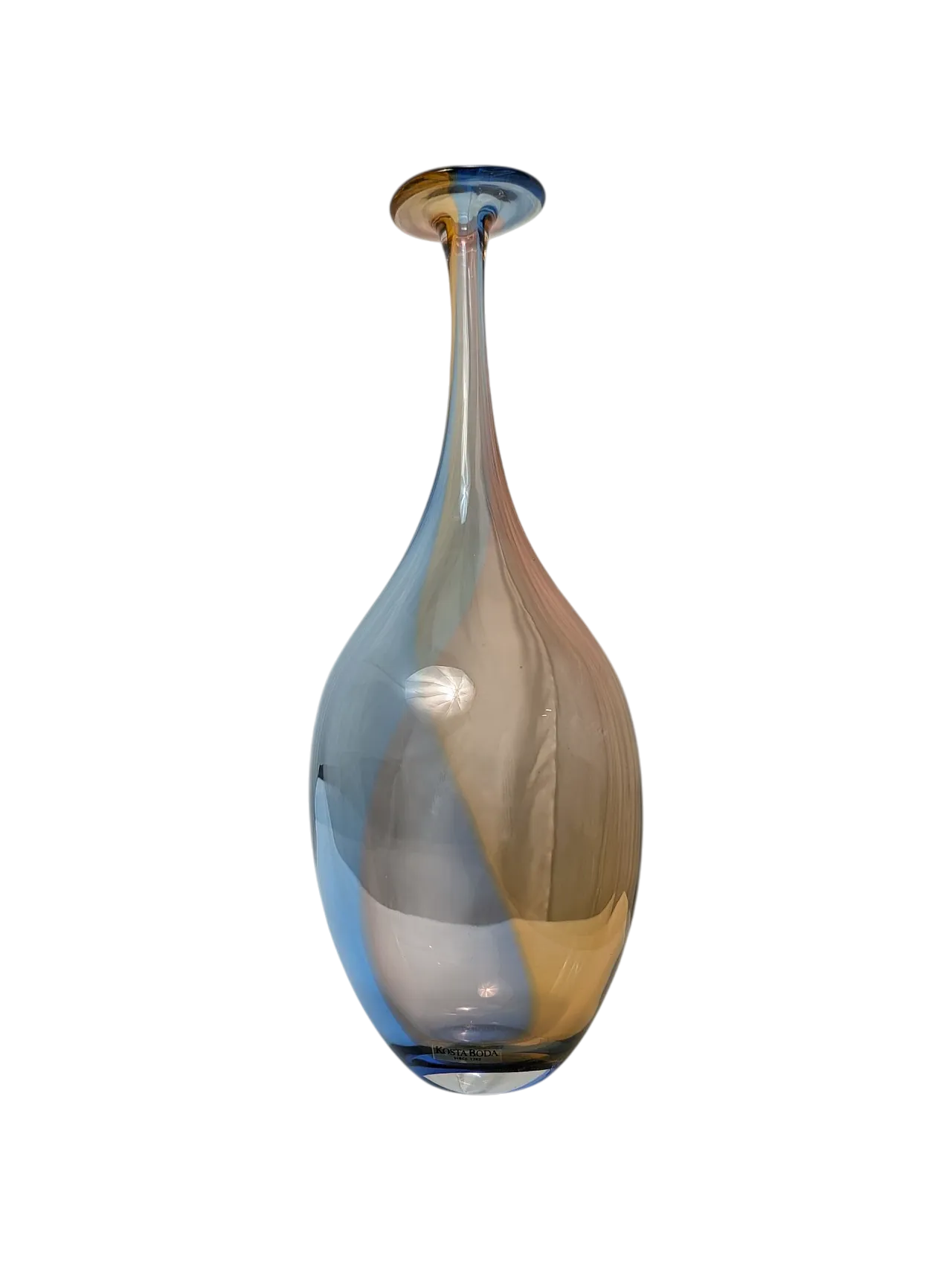 Single flower glass vase by Kjell Engman for Kosta Boda, 1980s 6
