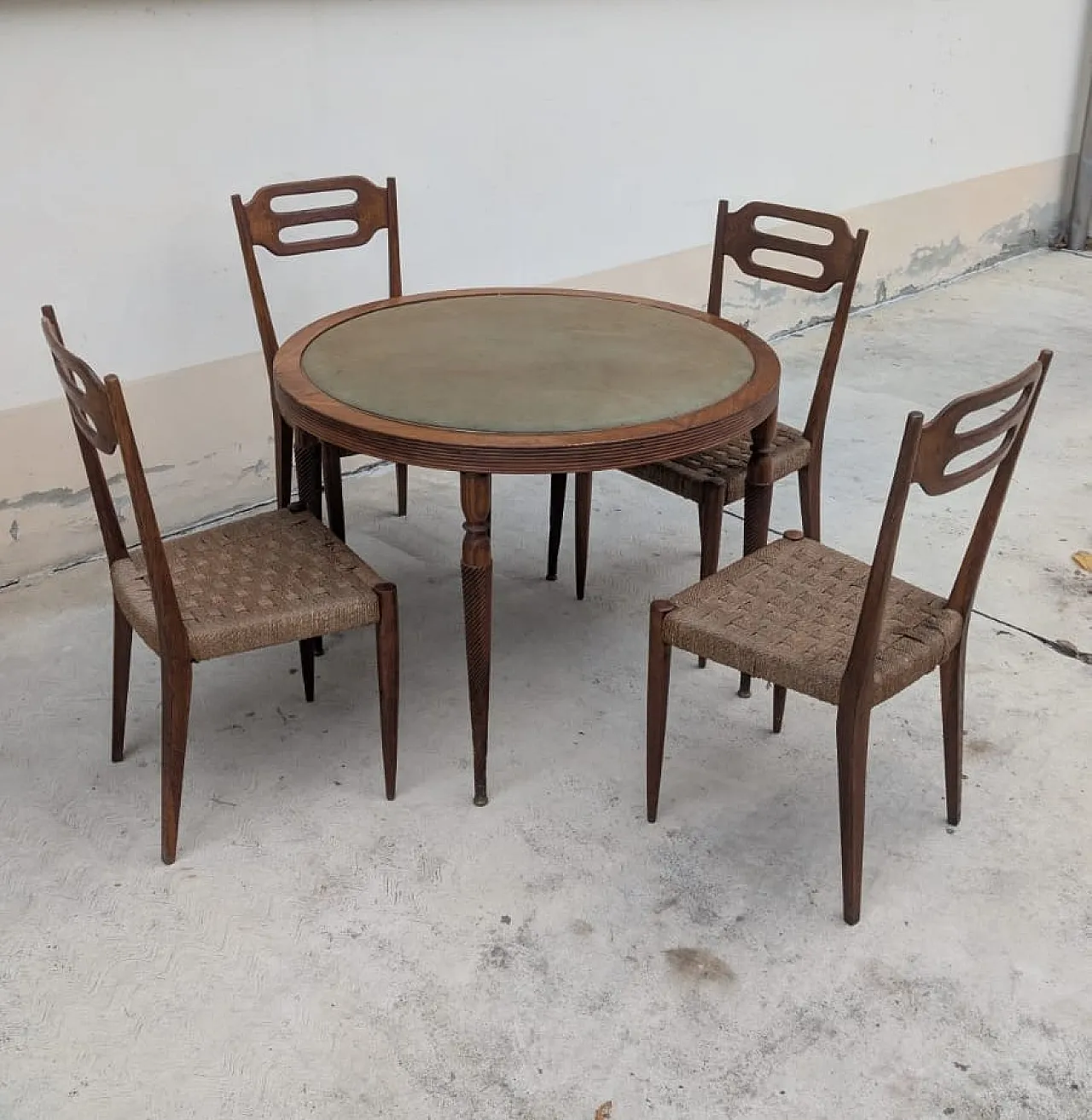 Italian Rationalist Table and 4 Chairs, 30s 1