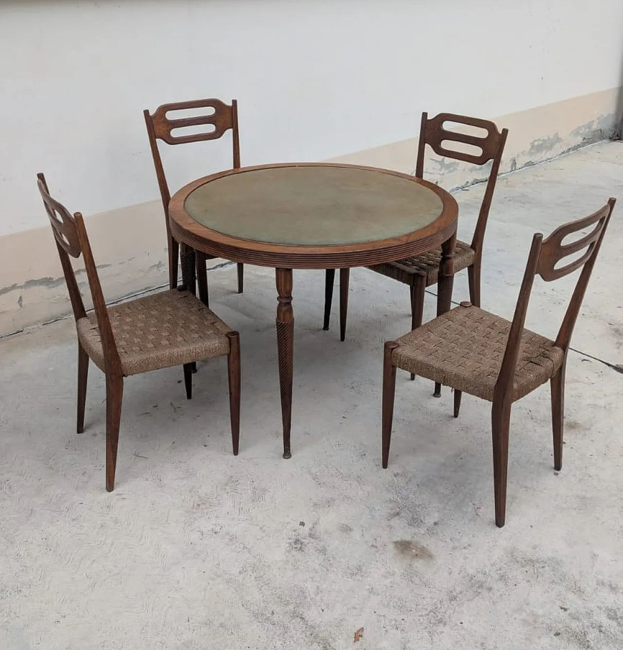 Italian Rationalist Table and 4 Chairs, 30s 8