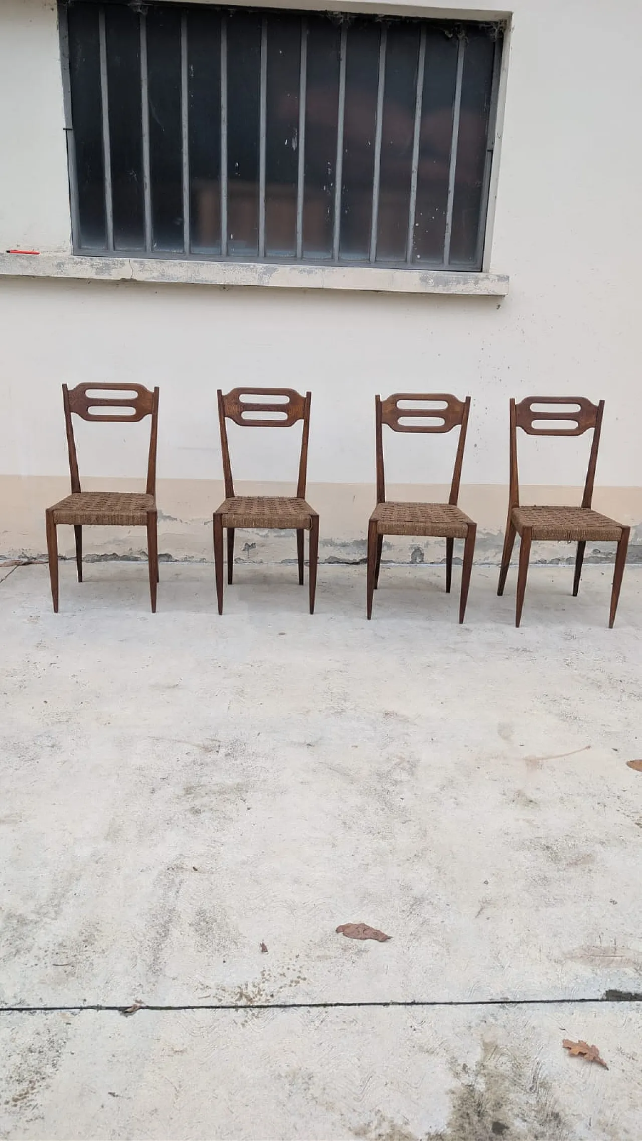 Italian Rationalist Table and 4 Chairs, 30s 10