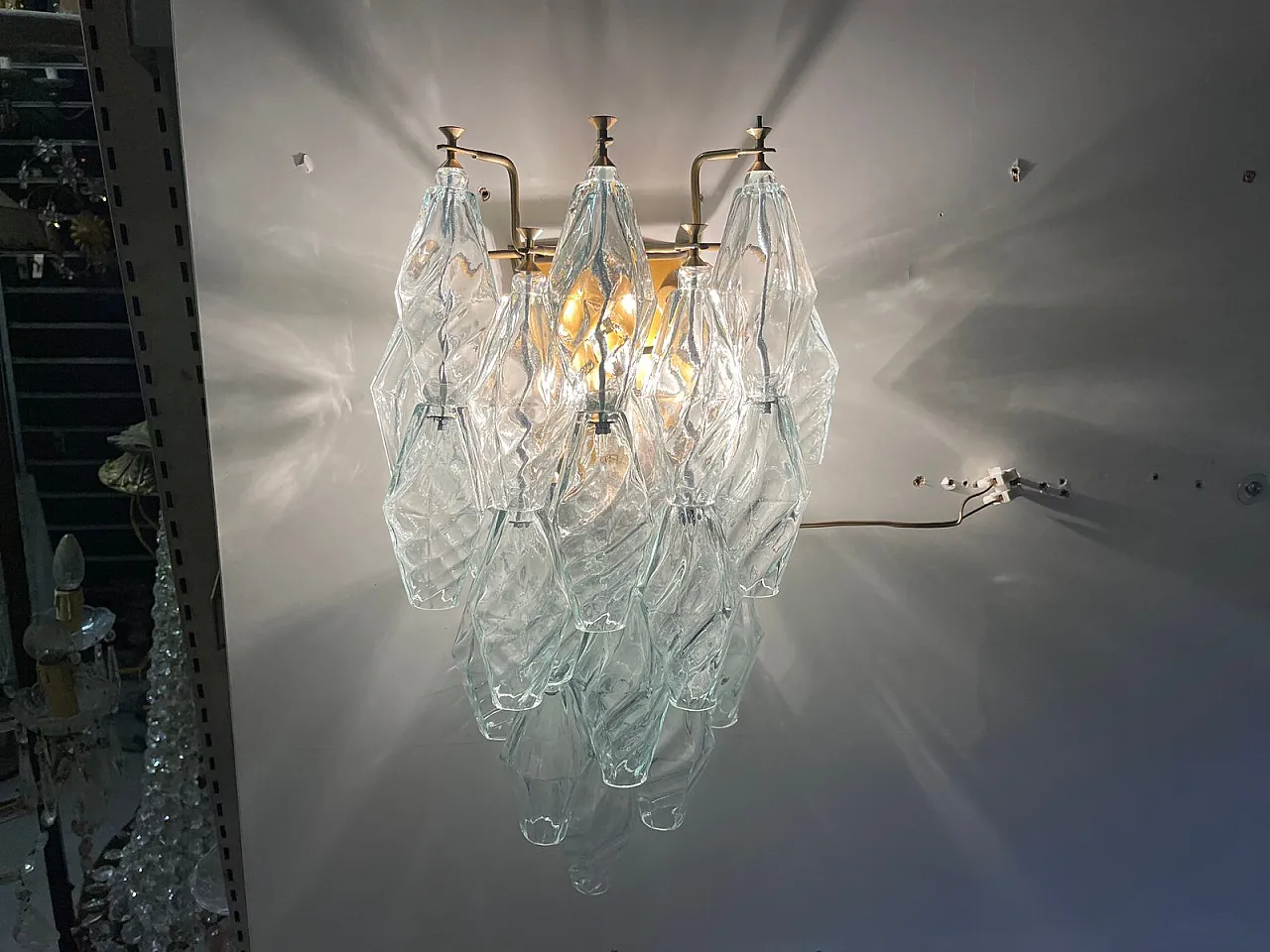 Coppia di applique poligonali in vetro di Murano, anni '90 2