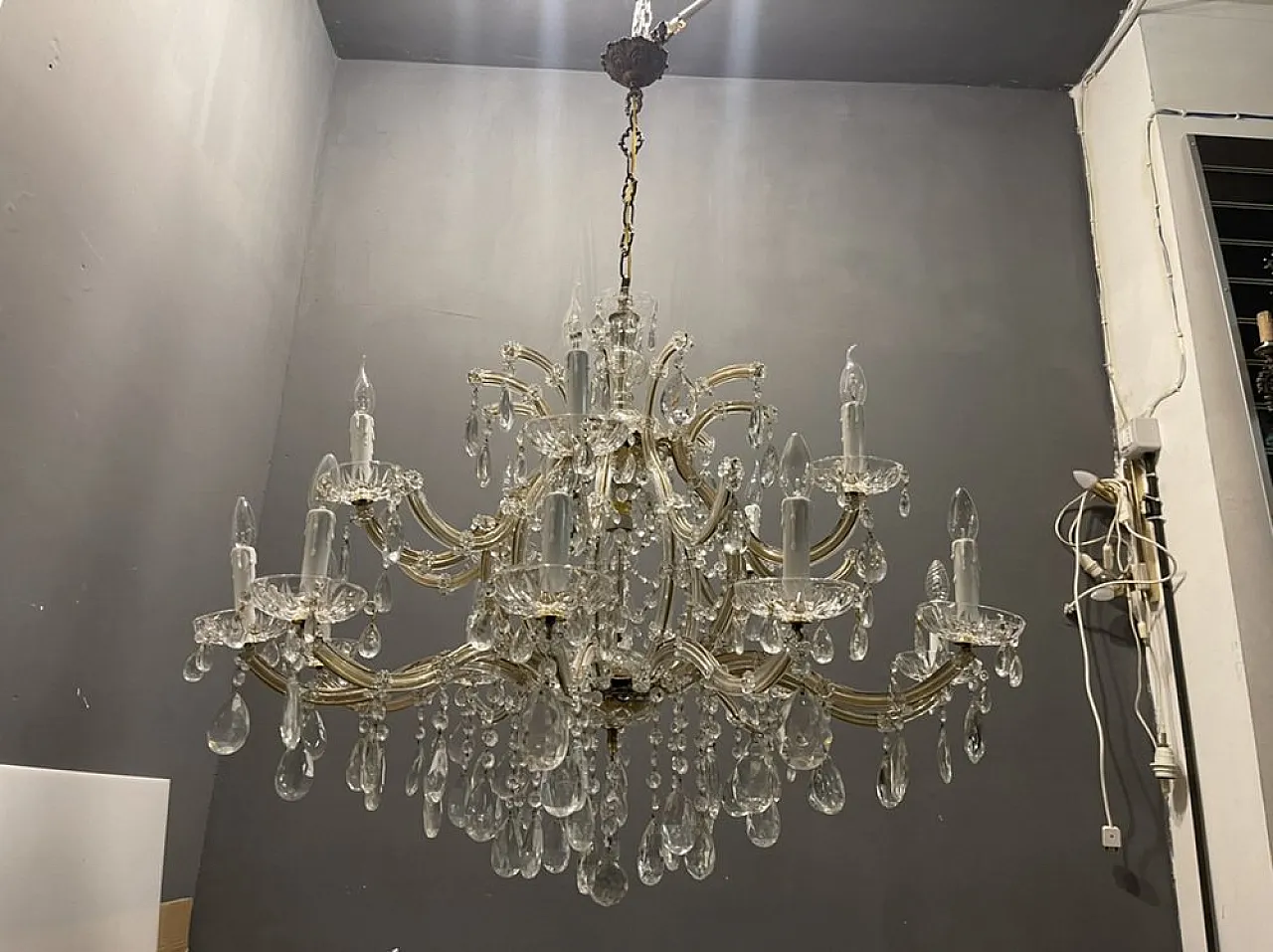 Large crystal chandelier, Italy 5