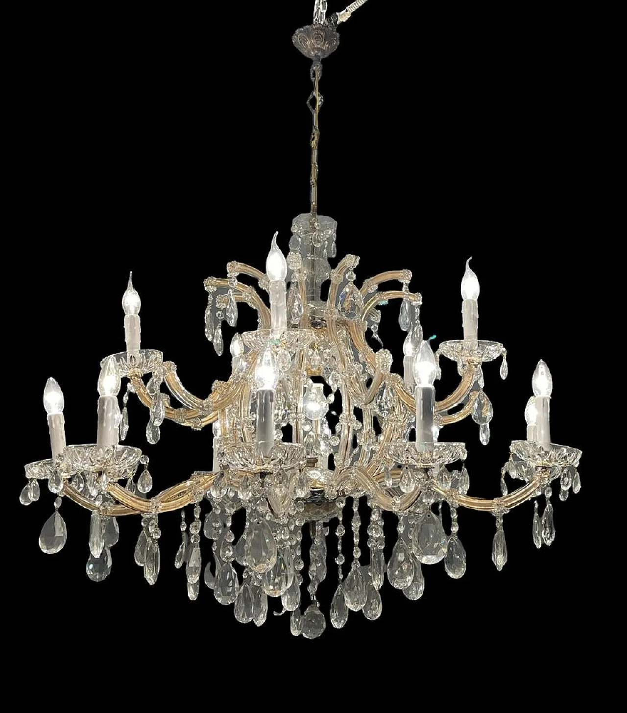 Large crystal chandelier, Italy 9