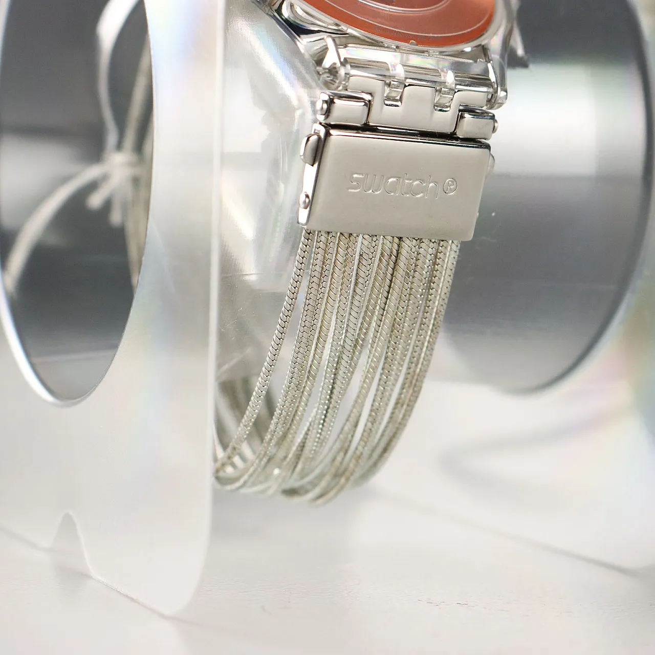 Coppia di orologi Swatch Skin Silver Meshstream, anni 2000 5