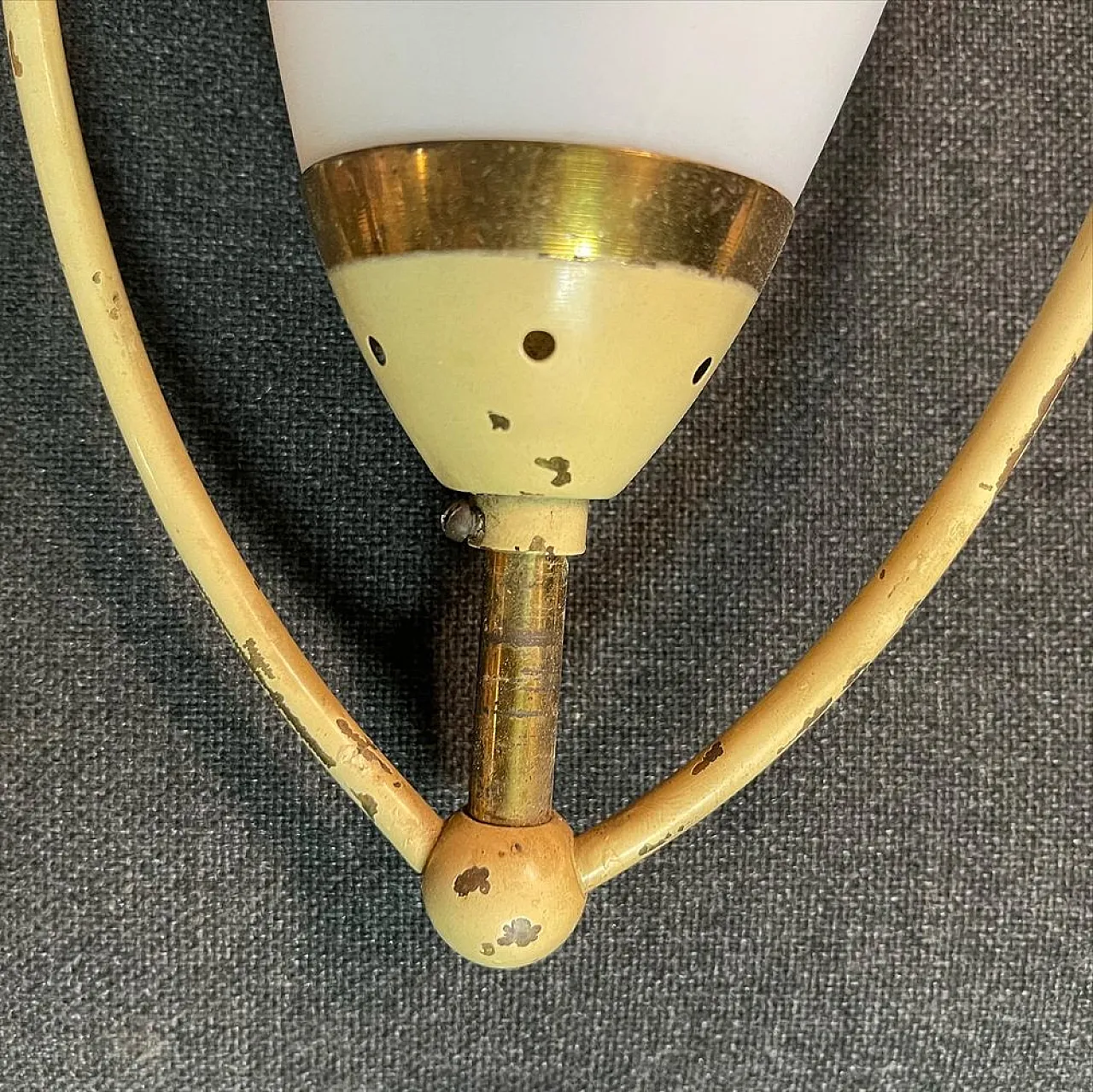 Pair of opaline glass sconces from Stilnovo, 50s 6