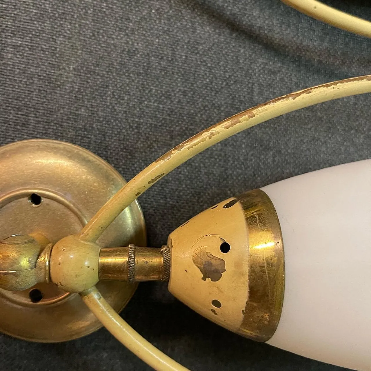 Pair of opaline glass sconces from Stilnovo, 50s 7