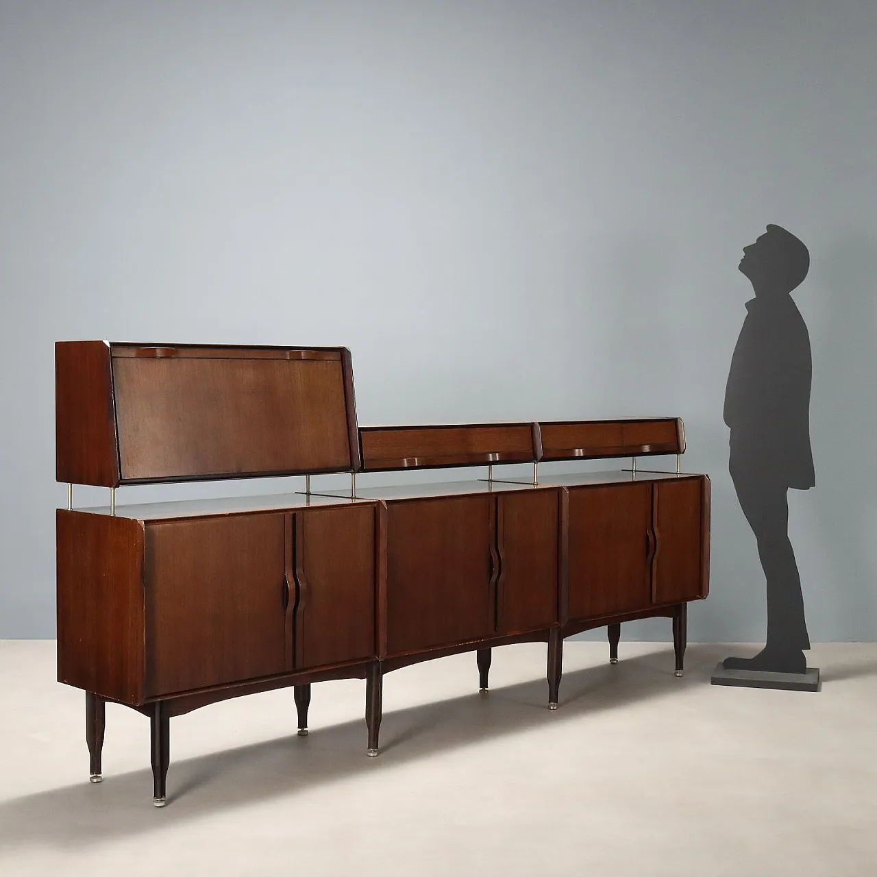 Credenza con impiallacciatura di legno esotico, '900 3