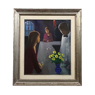 Dipinto olio su tela con cornice, '900