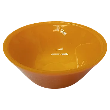 Glass bowl, yellow ocher colour, China, 19th century