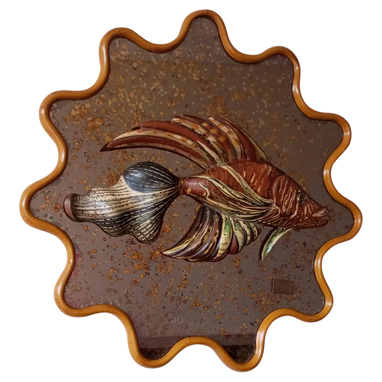 Mirror-sculpture with fish by Mauro Pieroni, Florence, 1970s 16