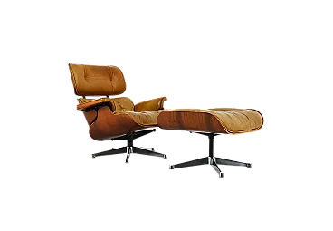 Poltrona e ottomana di Charles & Ray Eames per Herman Miller, anni '70