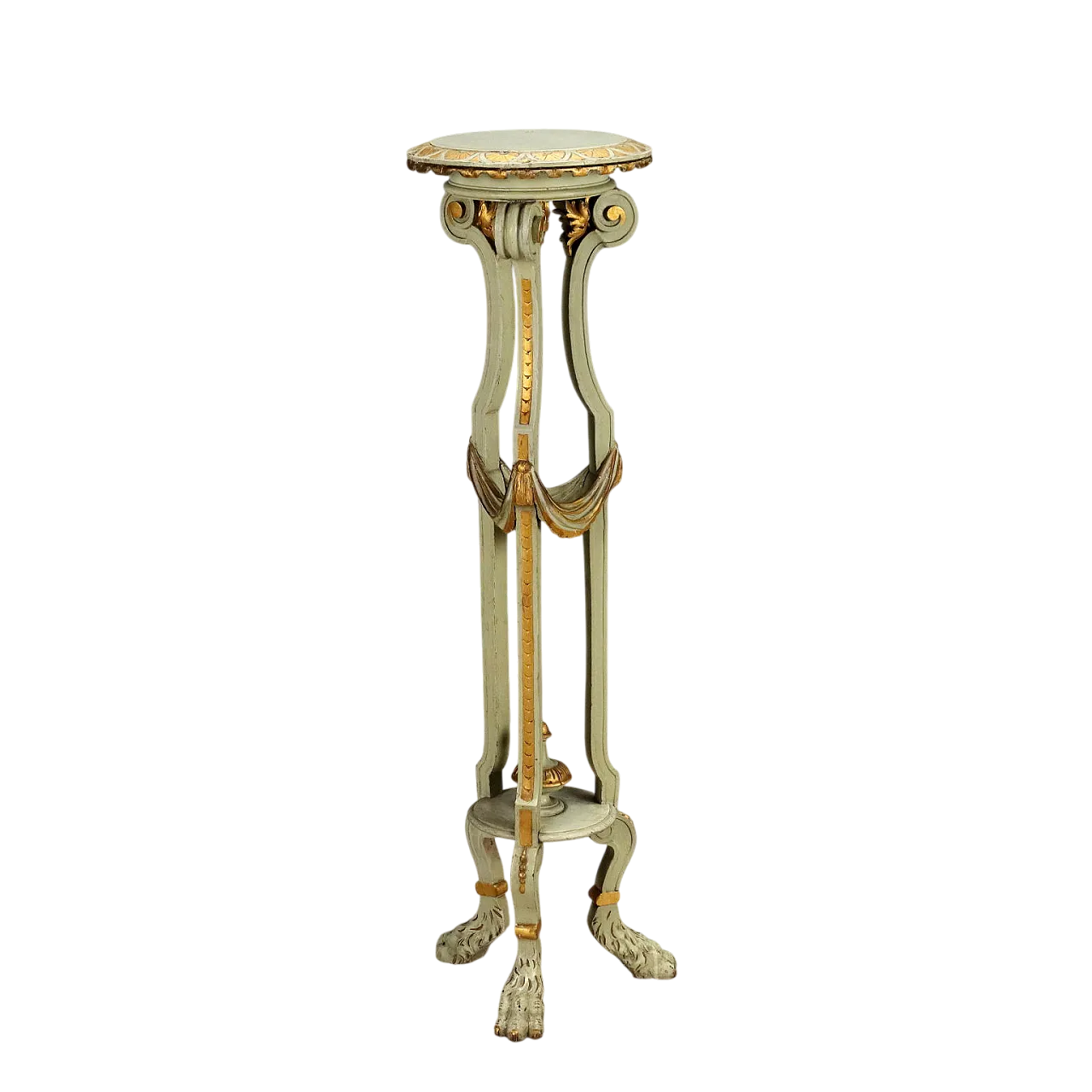 Neoclassical lacquered vase holder, late 19th century 10