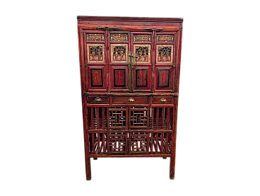 Mobile bar in stile cinese in legno, anni '40