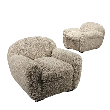 Coppia di poltrone in tessuto, '900