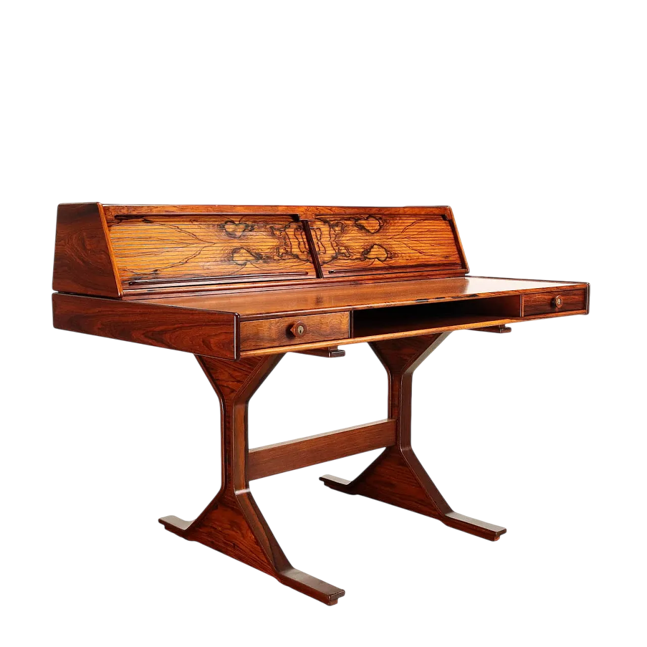 Scrittoio impiallacciato di Gianfranco Frattini per Bernini, anni '60 11