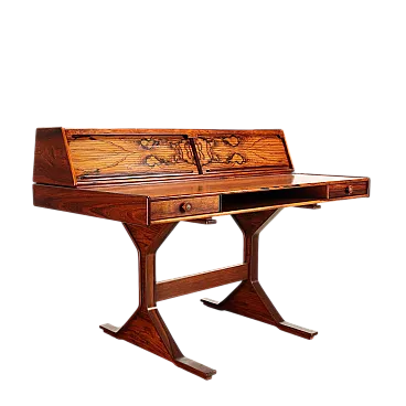 Scrittoio impiallacciato di Gianfranco Frattini per Bernini, anni '60