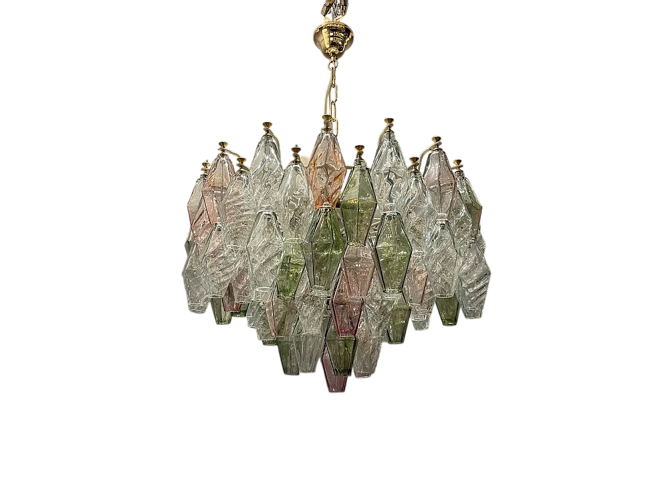 Poligoni style chandelier in Murano glass, Italy, 1980s 12