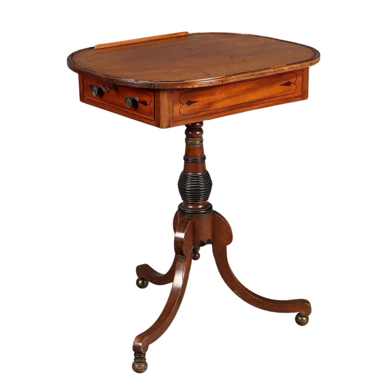 Tavolino in mogano e ottone, '800 11