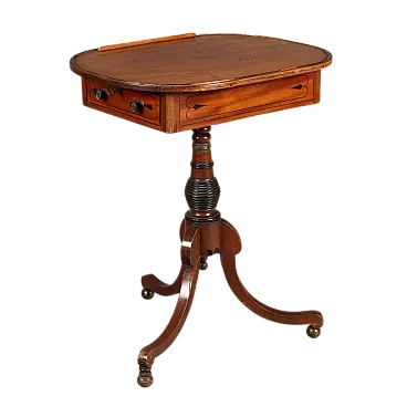 Tavolino in mogano e ottone, '800