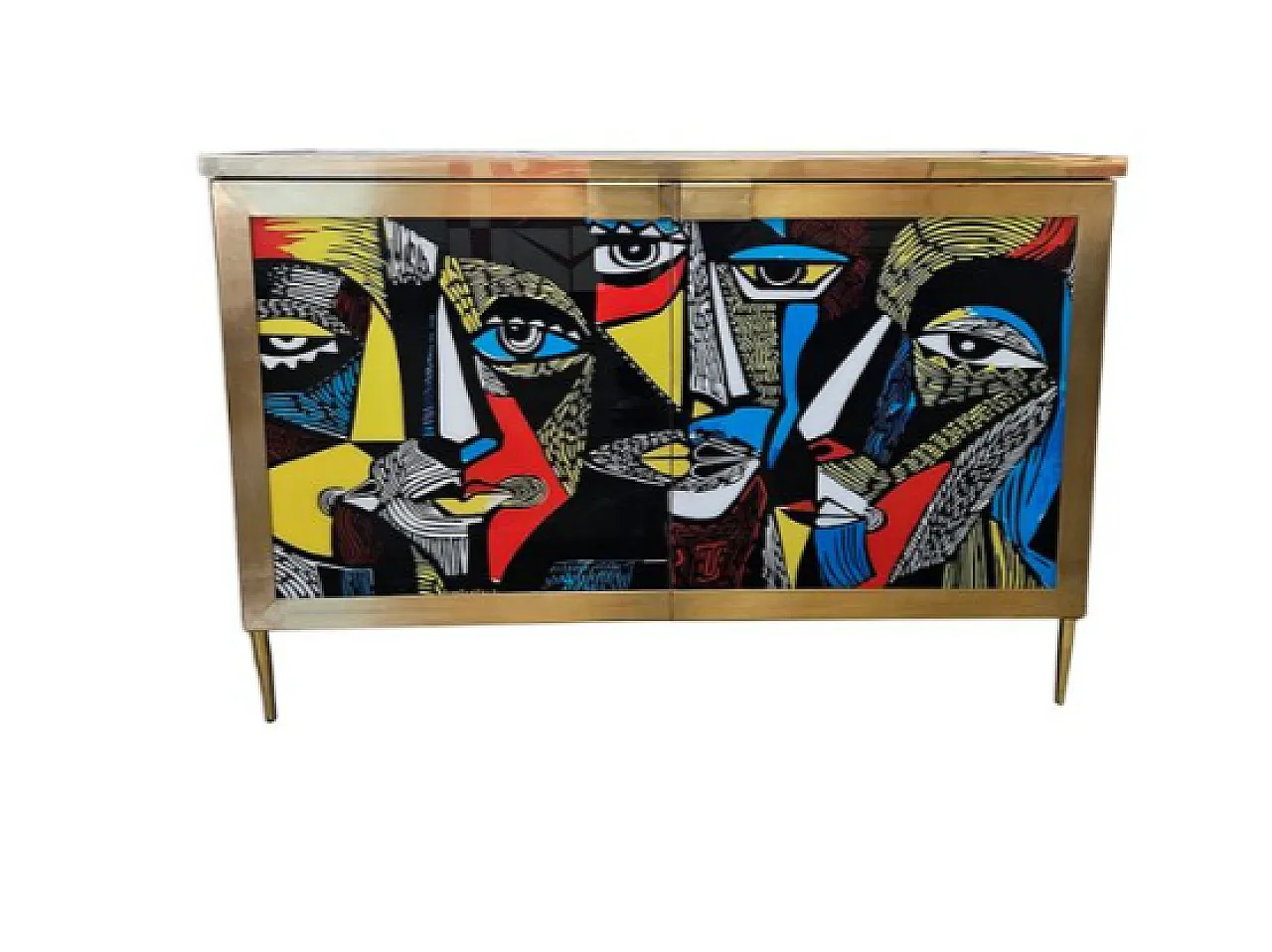 Two-door glass sideboard, 20th century 1