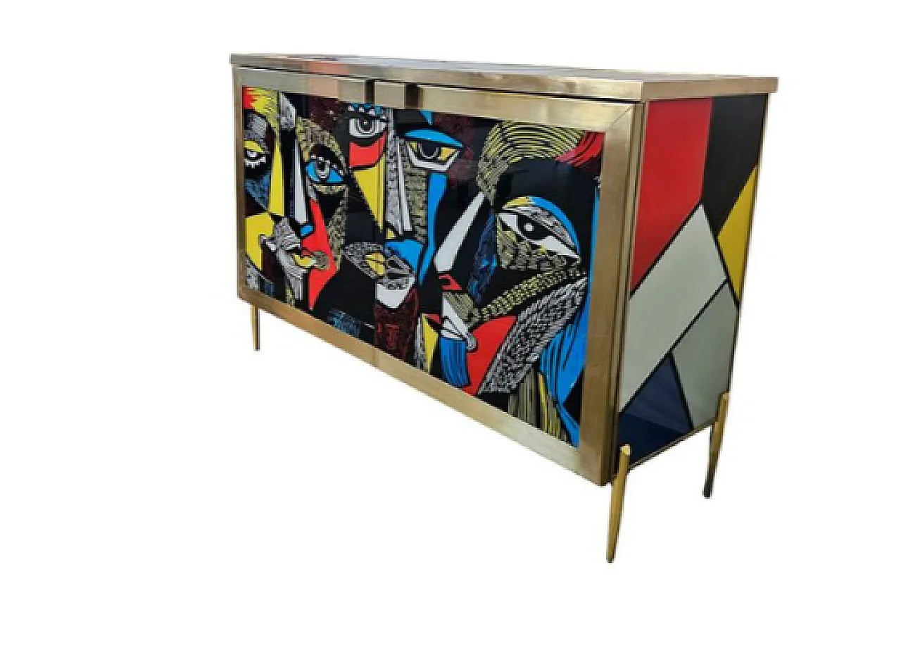 Two-door glass sideboard, 20th century 3