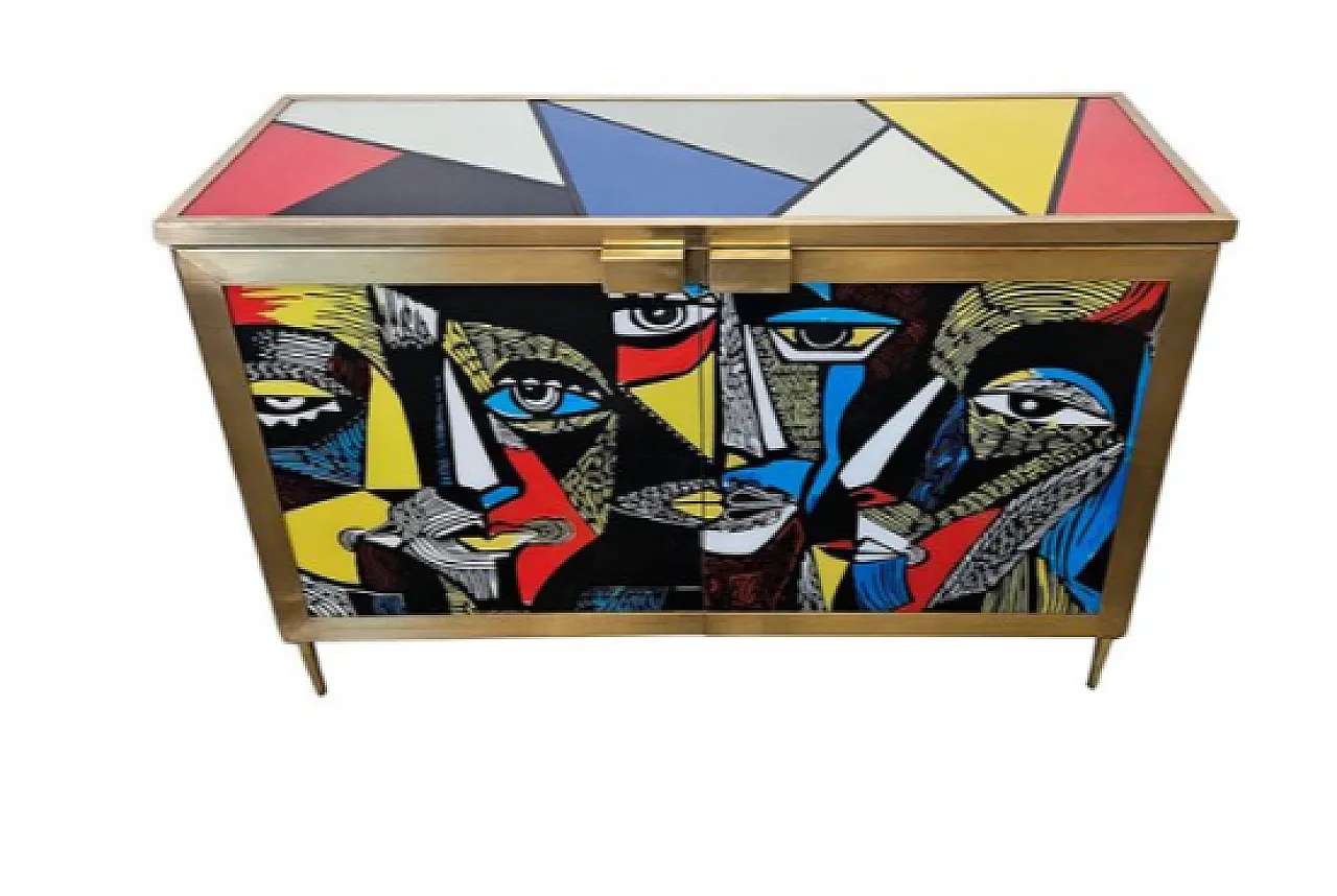 Two-door glass sideboard, 20th century 4