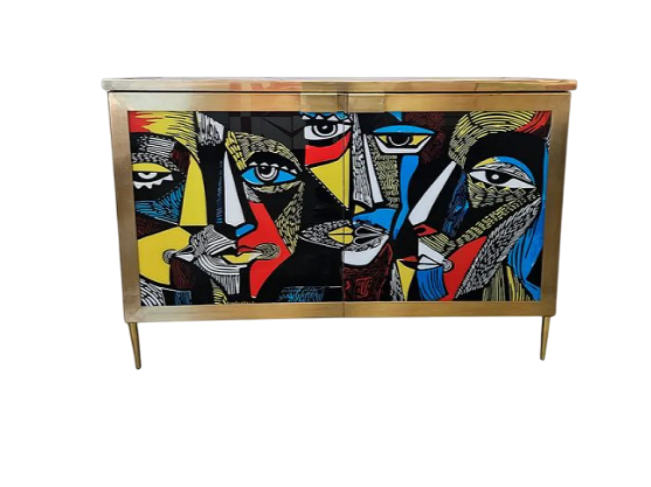 Two-door glass sideboard, 20th century 6