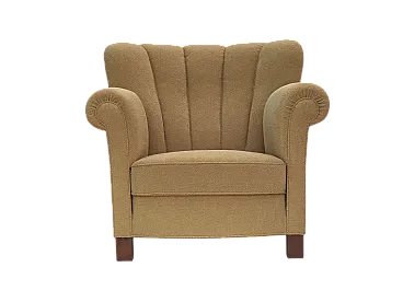 Danish relax chair light green wool, 1960s