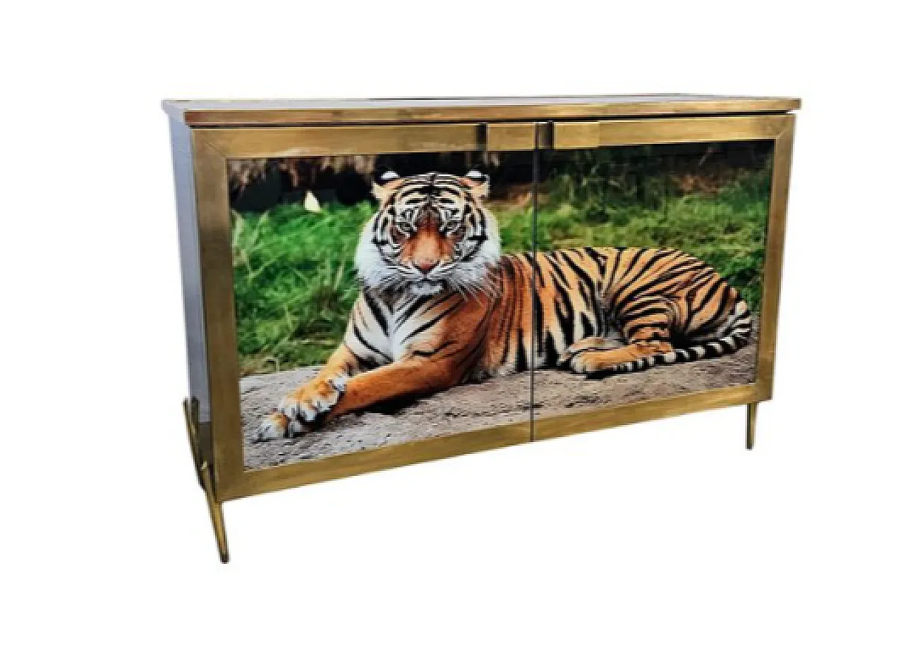 2-door glass sideboard, late 20th century 2