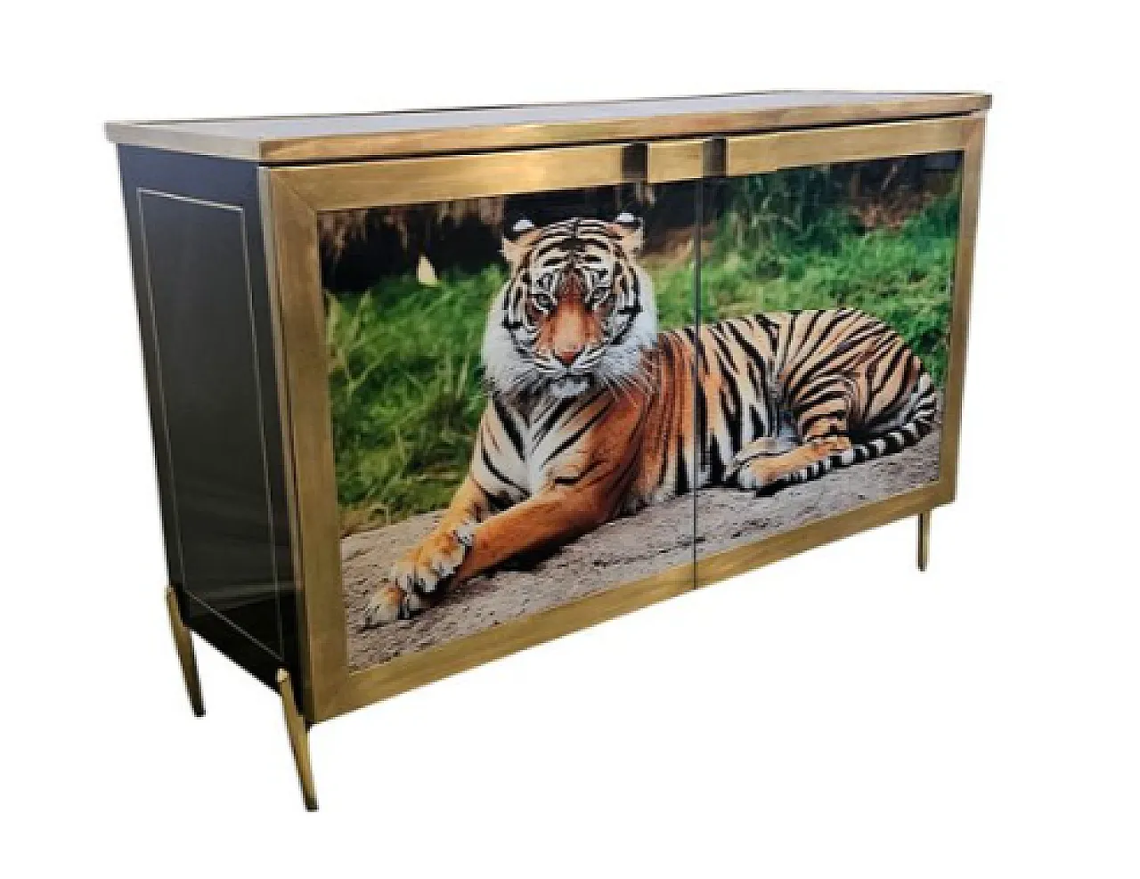 2-door glass sideboard, late 20th century 3