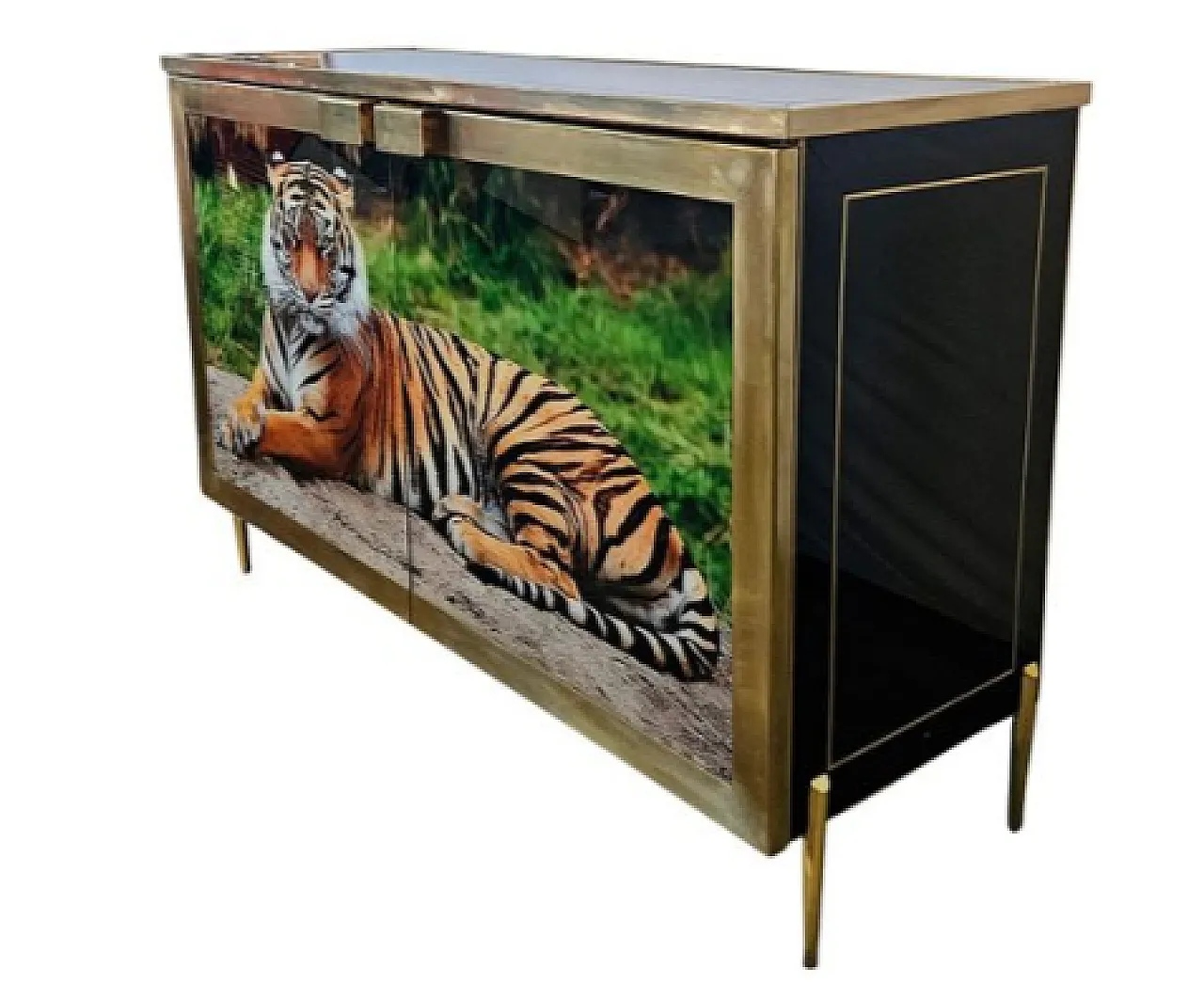 2-door glass sideboard, late 20th century 4