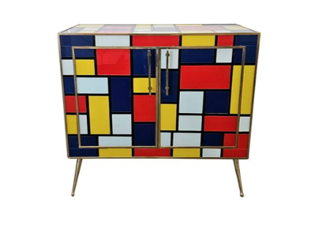 Mondrian-style Murano glass sideboard, late 20th century 1